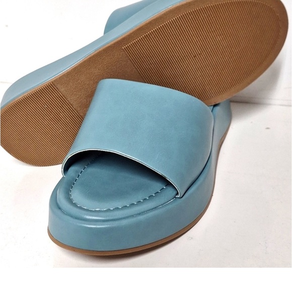 NEW! Carlita Wedge Platform Slide Sandals - A New Day, Blue Wedge - Picture 7 of 9